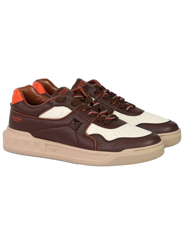 One Stud Low Top Sneakers Brown - VALENTINO - BALAAN 2