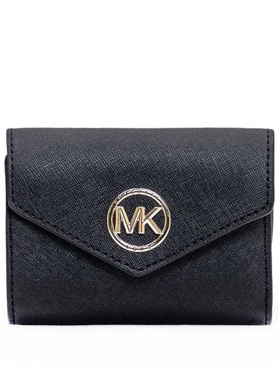 Carmen Medium Saffiano Leather Tri-Fold Half Wallet Black - MICHAEL KORS - BALAAN 2