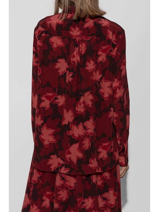 Maison Kitsuné Shirt With Print, Women's, Burgundy - MAISON KITSUNE - BALAAN 4