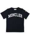 Kids Logo Patch Big Lettering Short Sleeve Navy 8C00002 83907 778 12 14A - MONCLER - BALAAN 3