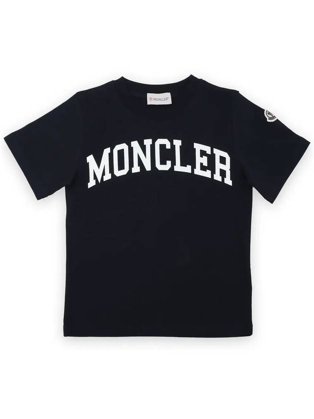 Kids Logo Patch Big Lettering Short Sleeve Navy 8C00002 83907 778 12 14A - MONCLER - BALAAN 3