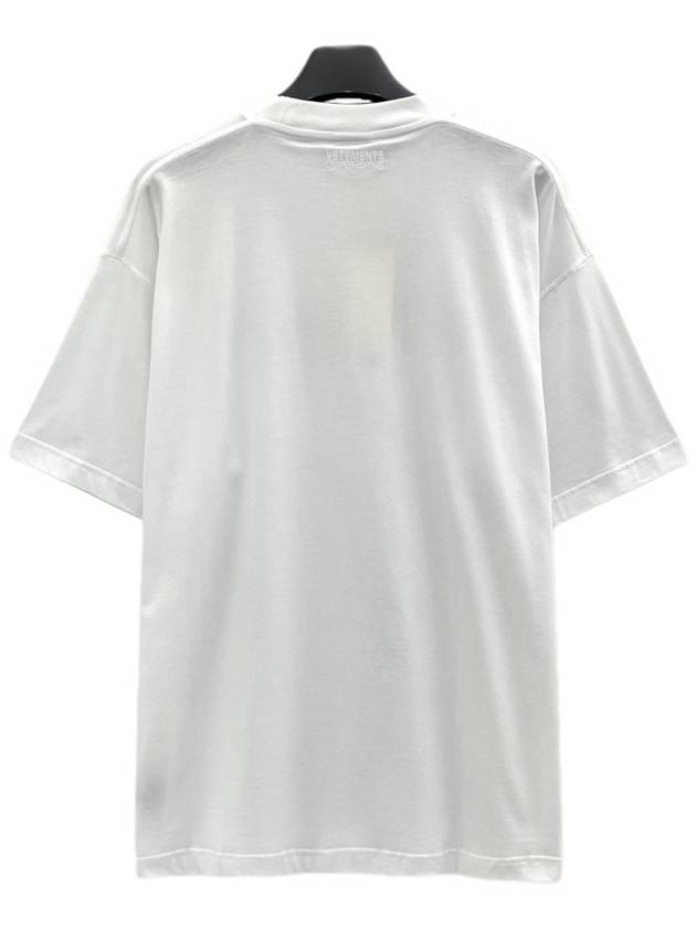 Multi Color Crystal Logo Short Sleeve T-Shirt White - VETEMENTS - BALAAN 3