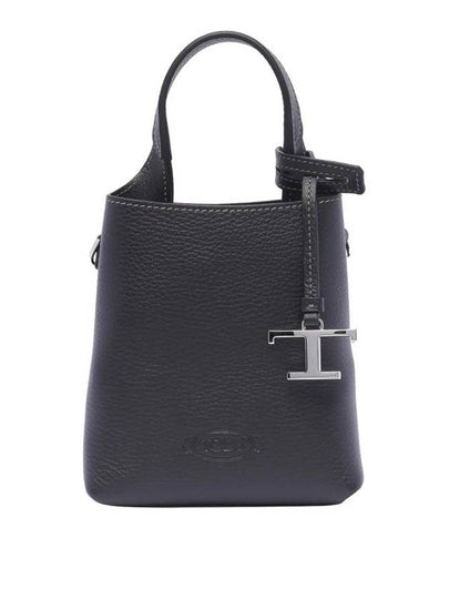 Micro Leather Mini Tote Bag Black - TOD'S - BALAAN 2