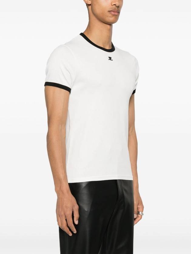 Logo contrast short sleeve t shirt white - COURREGES - BALAAN 4