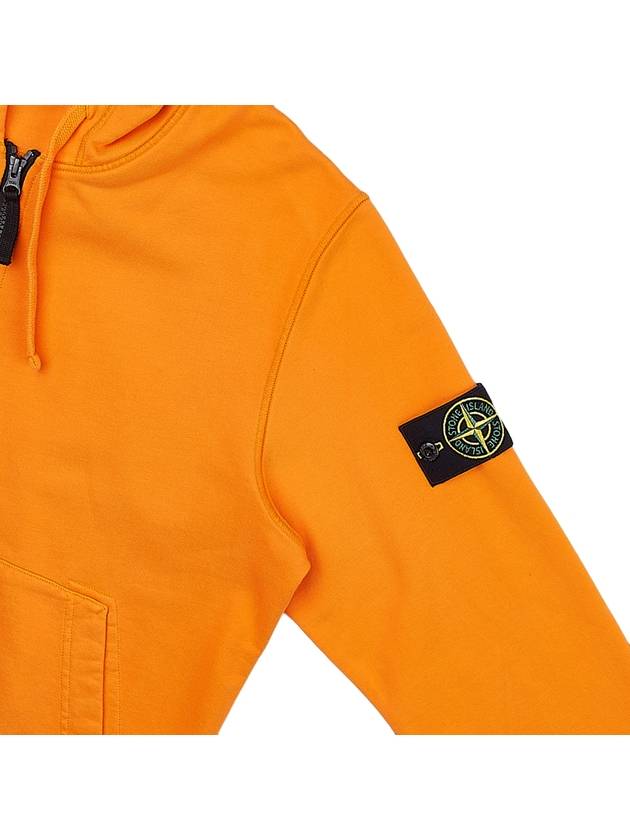 Wappen Patch Cotton Hooded Zip Up Orange - STONE ISLAND - BALAAN 5