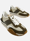 Logo James Panel Low Top Sneakers Khaki - TOM FORD - BALAAN 4