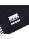 Logo Wool Muffler Black - GANNI - BALAAN 9