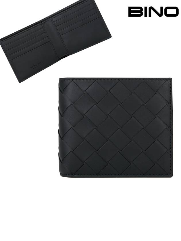 Intrecciato Leather Half Wallet Black - BOTTEGA VENETA - BALAAN 2