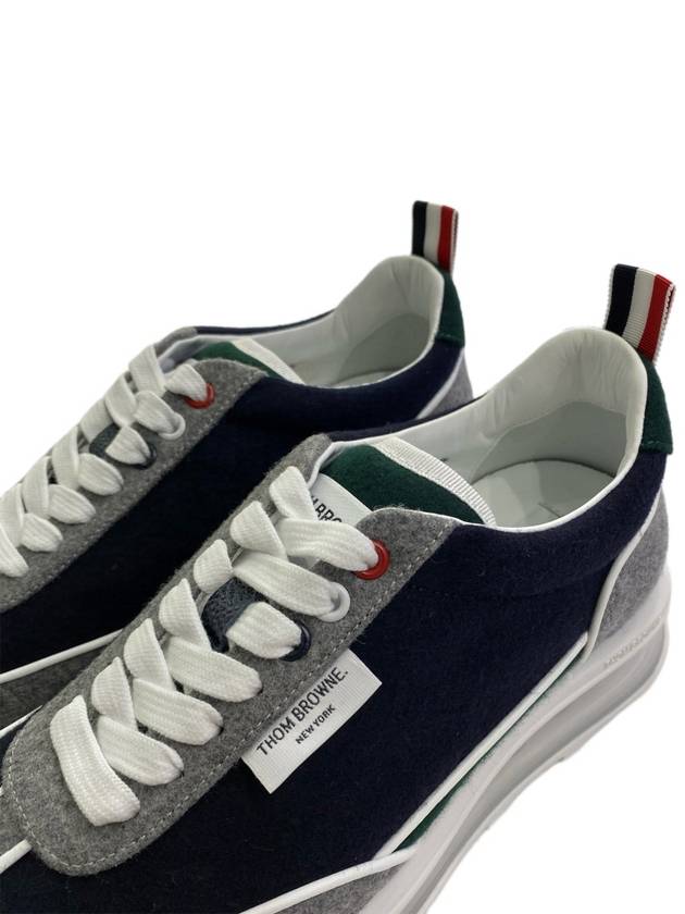 Melton Clear Sole Tech Runner Sneakers Navy Grey - THOM BROWNE - BALAAN 3