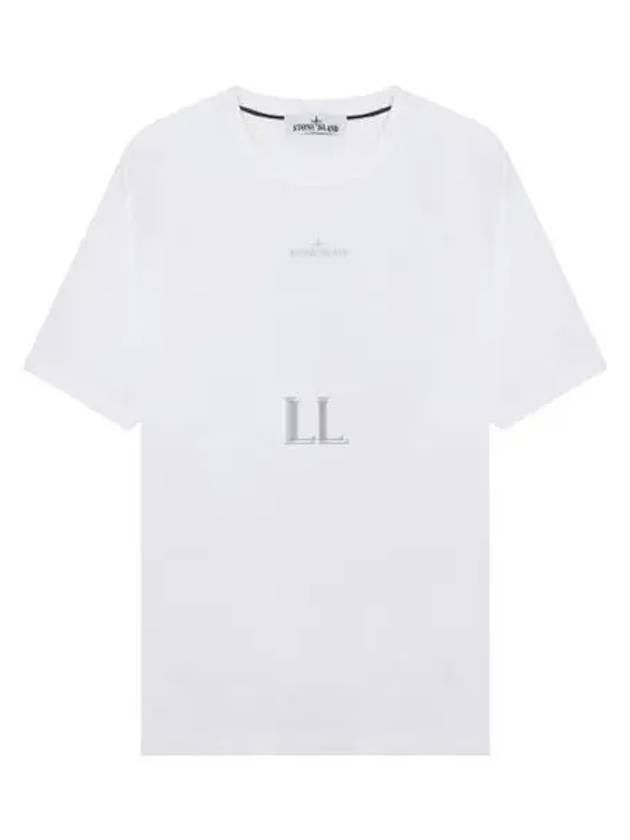 Small Logo Print Short Sleeve T-Shirt White - STONE ISLAND - BALAAN 2