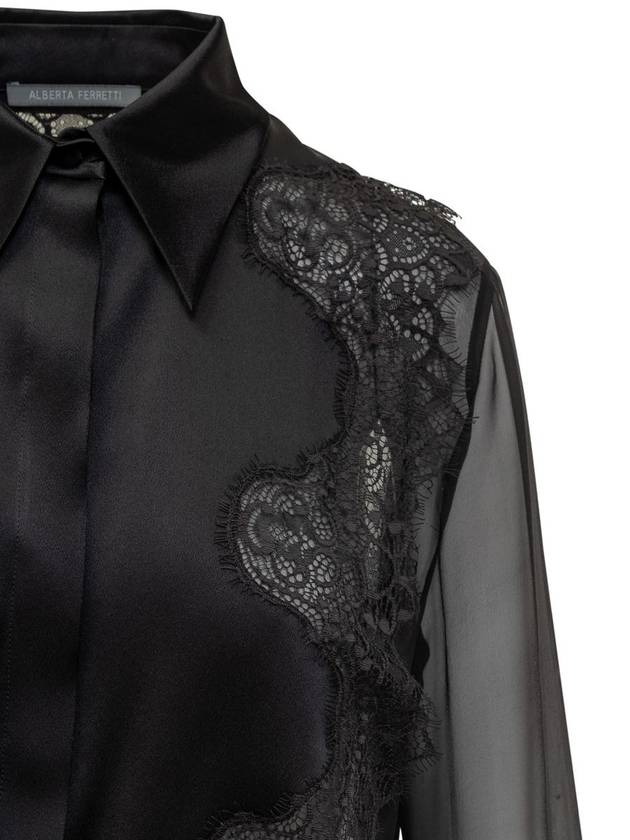 Alberta Ferretti Chiffon Shirt With Lace - ALBERTA FERRETTI - BALAAN 4