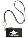 Logo Print Neck Strap Card Wallet Black - BALENCIAGA - BALAAN 2