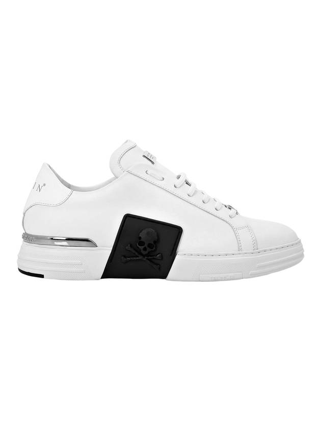 Kicks Rubber Rised Leather Low Top Sneakers White - PHILIPP PLEIN - BALAAN 1