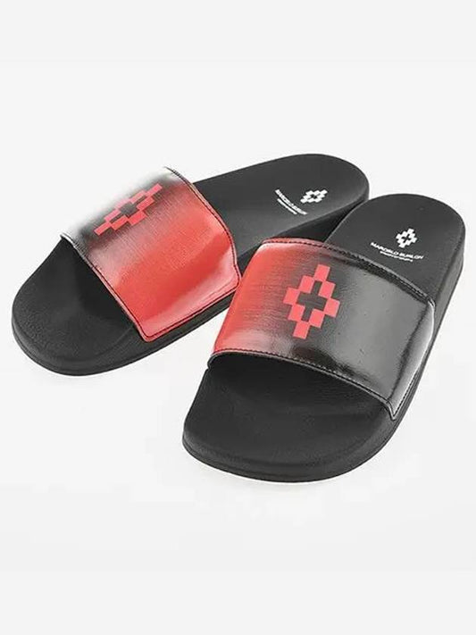 CMIA027 BLURRED slippers black red - MARCELO BURLON - BALAAN 2