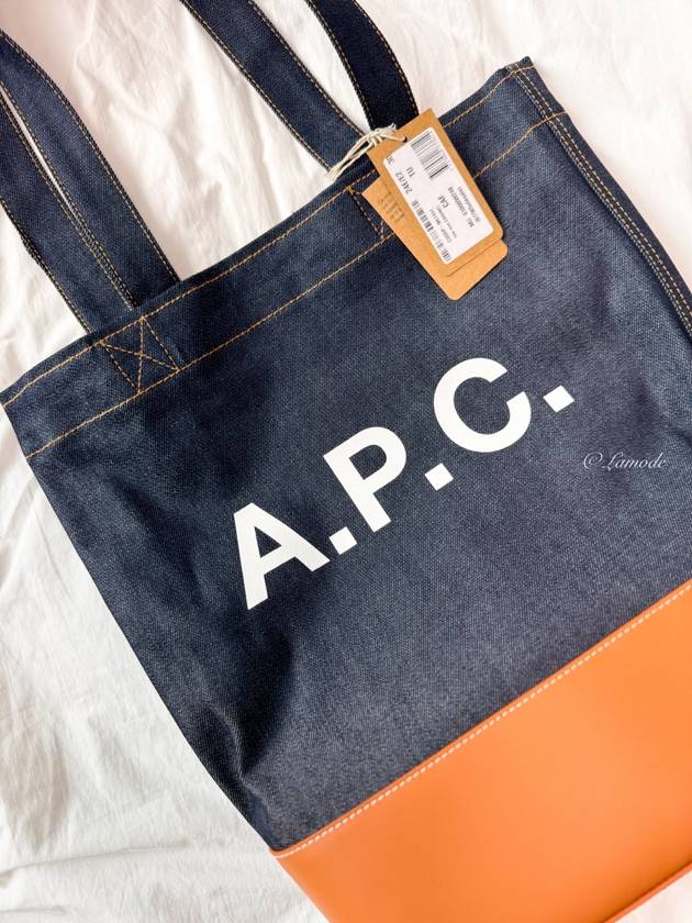 Logo Denim Axelle Tote Bag Navy - A.P.C. - BALAAN 5