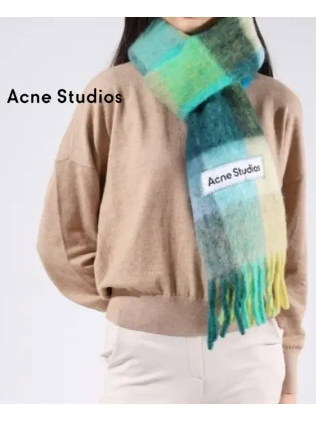 Check Mohair Muffler Yellow Green - ACNE STUDIOS - BALAAN 2