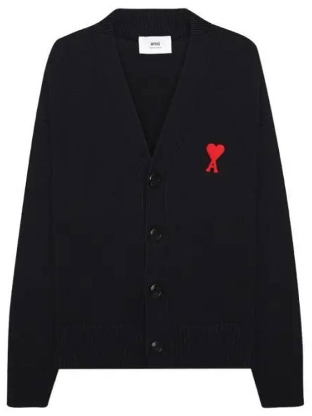 Men's de Coeur Heart Cardigan Black - AMI - BALAAN 1