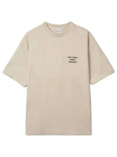 Drold Monsieur Le T Shirt Slogan Beige Short Sleeve Tee - DROLE DE MONSIEUR - BALAAN 1