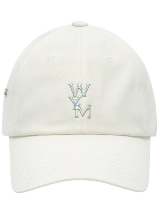 Wooyoungmi Men'S Aurora Embossed Logo Ball Cap White - WOOYOUNGMI - BALAAN 1