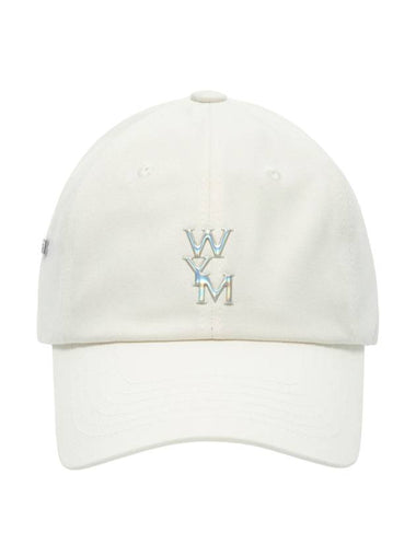 Men's Aurora Embossed Logo Ball Cap White - WOOYOUNGMI - BALAAN 1