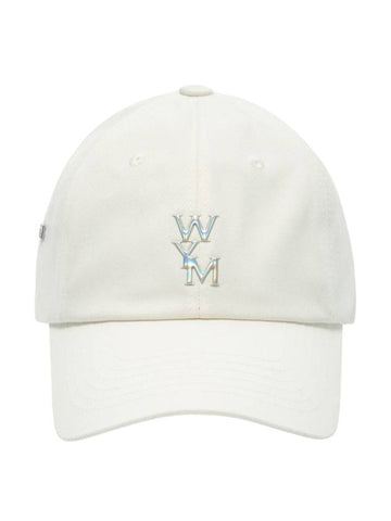 Men's Aurora Embossed Logo Ball Cap White - WOOYOUNGMI - BALAAN 1