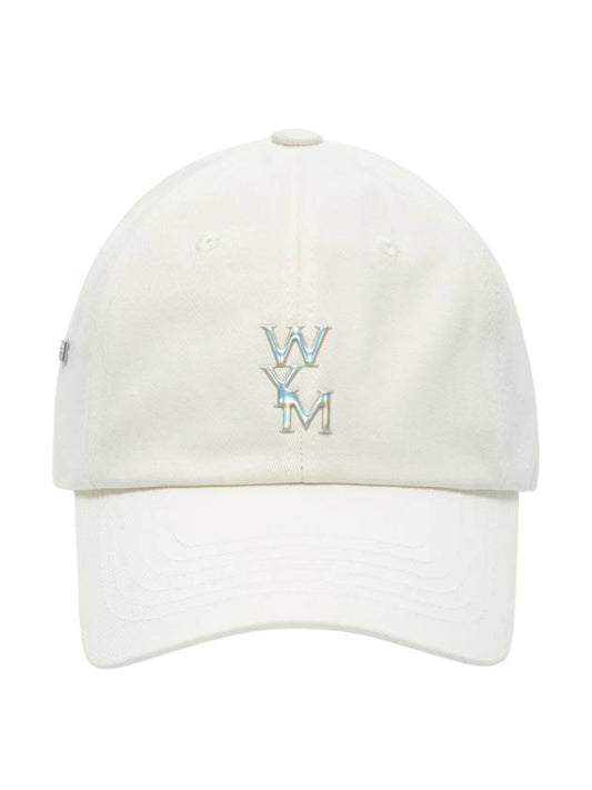 Men's Aurora Embossed Logo Ball Cap White - WOOYOUNGMI - BALAAN 1