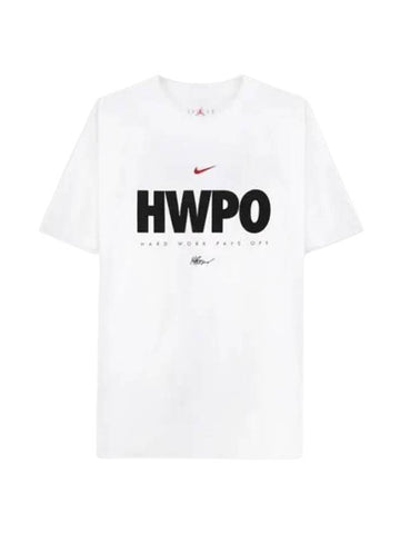 Dri-Fit HWPO Print Short Sleeve T-Shirt White - NIKE - BALAAN 1