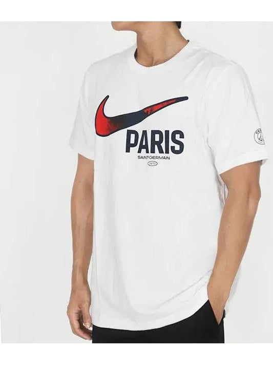 Short Sleeve T shirt Paris Saint Germain Swoosh FV8555 100 - NIKE - BALAAN 1