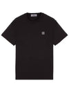 Logo Patch Chest Short Sleeve T-Shirt Black - STONE ISLAND - BALAAN 2