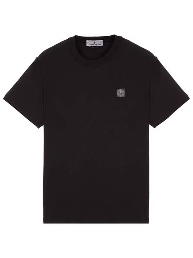 Logo Patch Chest Short Sleeve T-Shirt Black - STONE ISLAND - BALAAN 2