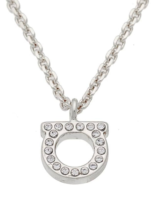 Gancini Crystal Necklace Silver - SALVATORE FERRAGAMO - BALAAN 2