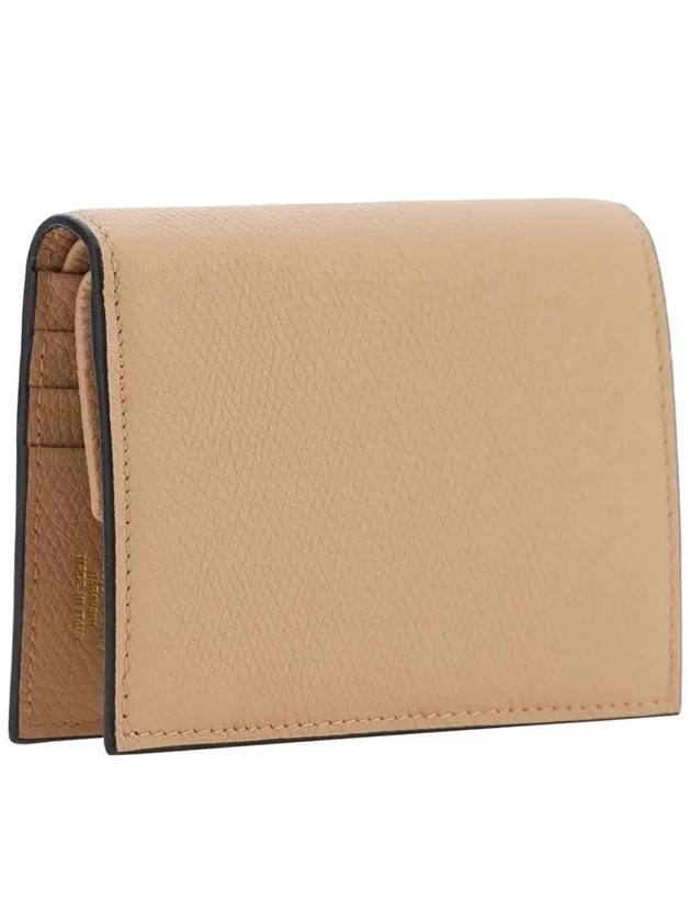 Compact V Logo Signature Calfskin Half Wallet Pink - VALENTINO - BALAAN 4