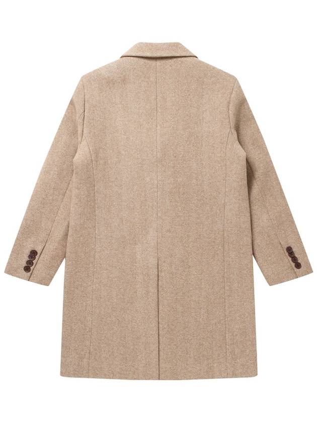 Cashmere Blended Herringbone 3 Button Single Coat Light Brown - SOLEW - BALAAN 3