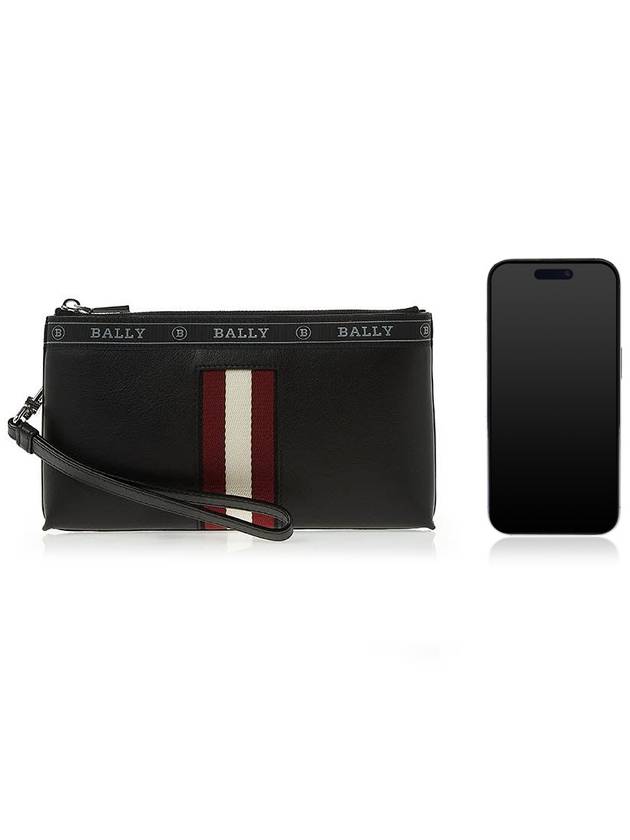 Beryer HP Logo Tape Clutch Bag Black - BALLY - BALAAN 7