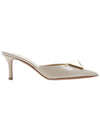 One-Stud Patent Leather Mule Beige - VALENTINO - BALAAN 3