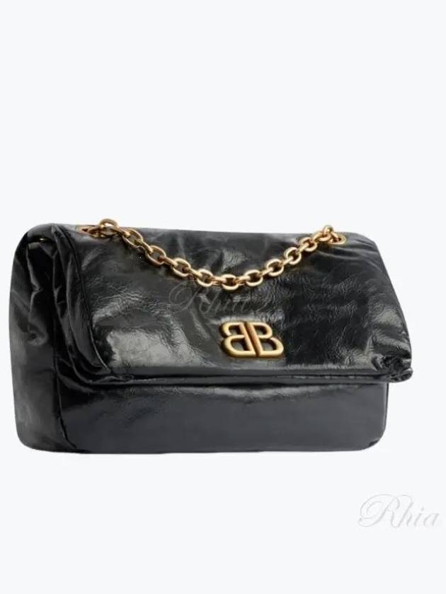 Monaco Small Chain Shoulder Bag Black - BALENCIAGA - BALAAN 2