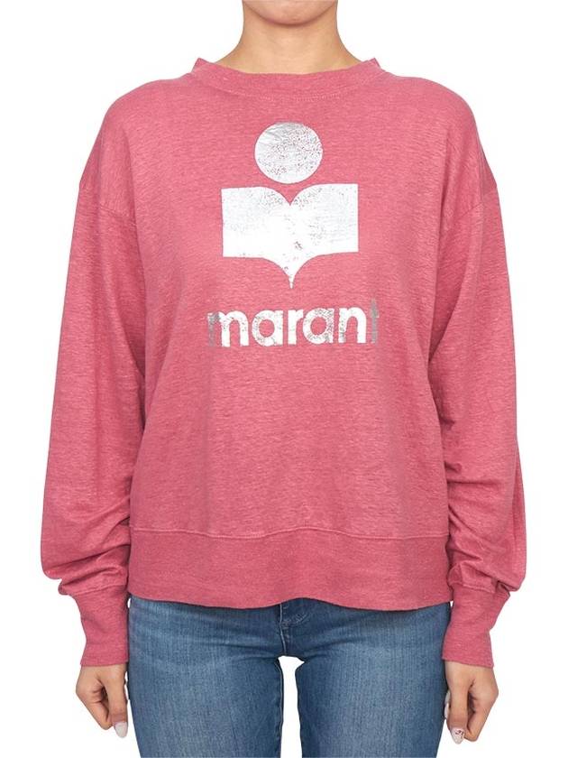 Klowia Logo Print Linen Sweatshirt Pink - ISABEL MARANT ETOILE - BALAAN 2