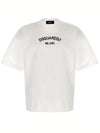 Logo Print Short Sleeve T Shirt White - DSQUARED2 - BALAAN 2