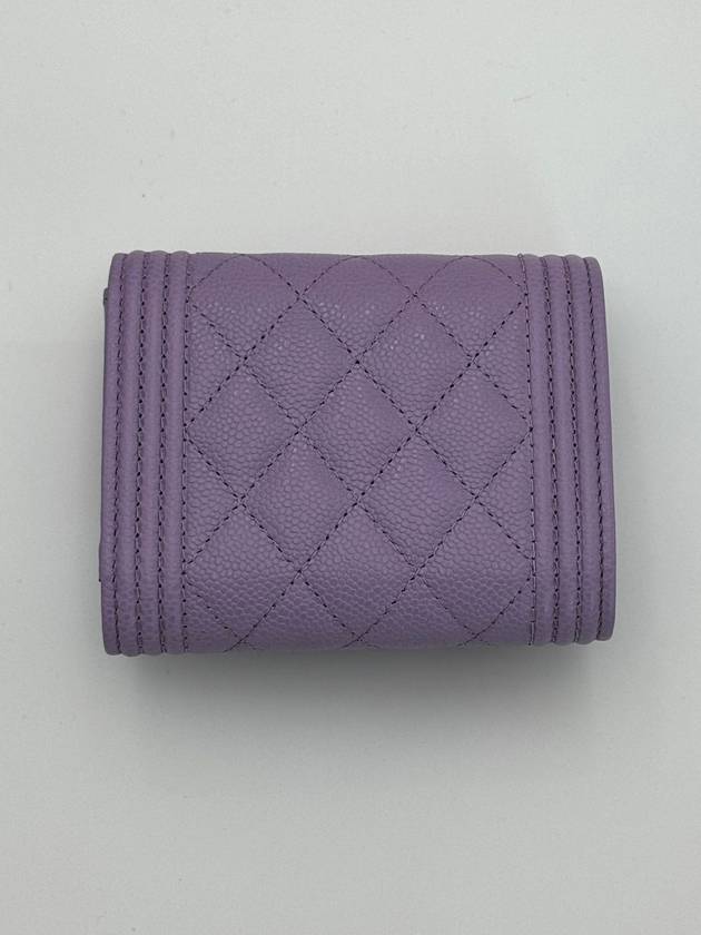 Boy Half Wallet Snap Caviar Purple Silver A81996 - CHANEL - BALAAN 6