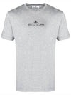 Logo Print Short Sleeve T-Shirt Grey - STONE ISLAND - BALAAN 2