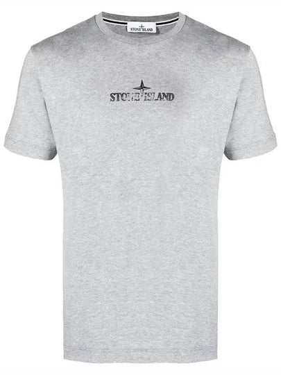 Logo Print Short Sleeve T-Shirt Grey - STONE ISLAND - BALAAN 2