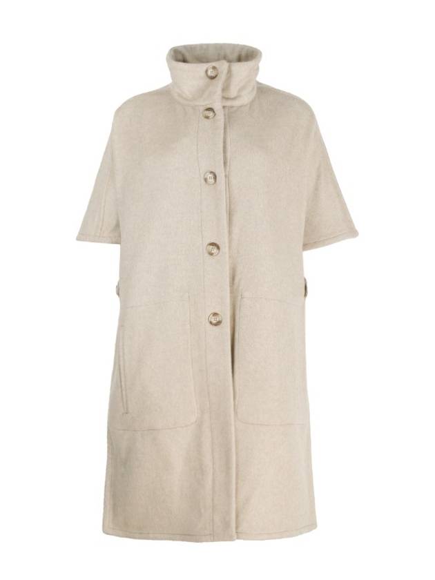 Zenica Reversible Wool Cape Coat Beige - MAX MARA - BALAAN 5