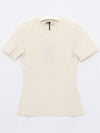 FF Viscose Short Sleeve Knit Top White - FENDI - BALAAN 3