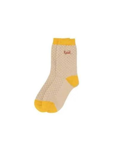 KODAK Apparel Color Block Waffle Socks BEIGE - KODO - BALAAN 1