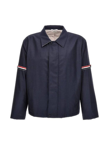 Armband Super Twill Jacket Dark Blue - THOM BROWNE - BALAAN 1