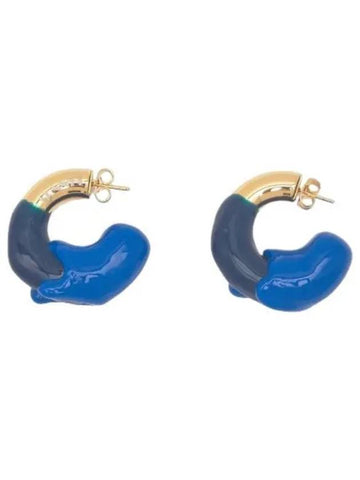 Small rubberized double earrings gold blue dark - SUNNEI - BALAAN 1