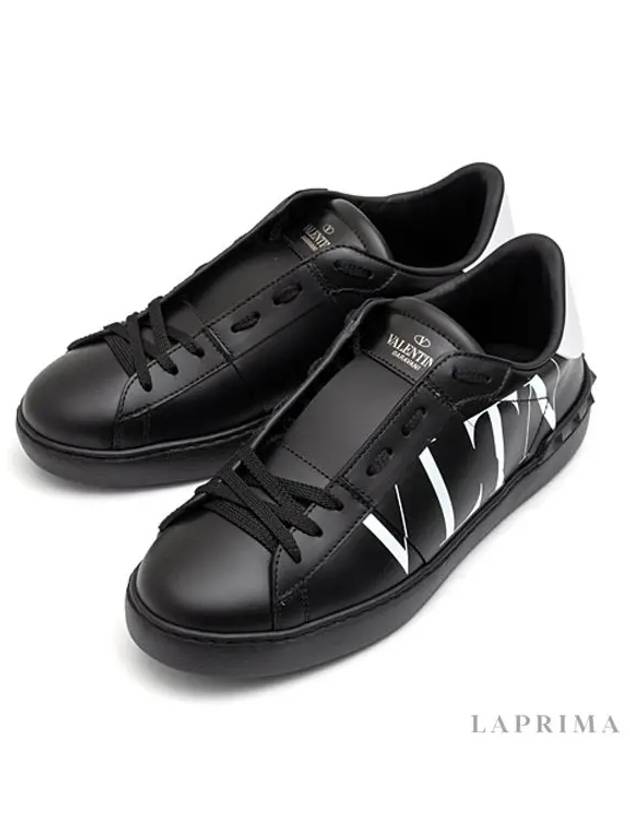 VLTN Open Low Top Sneakers Black - VALENTINO - BALAAN 4