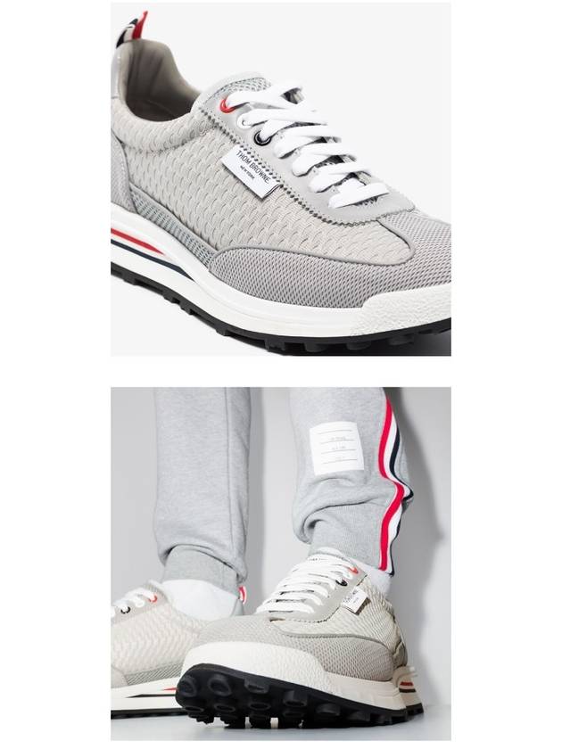 Men's Heavy Athletic Mesh Tech Runner Low Top Sneakers Grey - THOM BROWNE - BALAAN 6