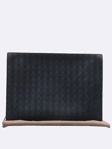 603432 Black Color Wild Classic Woven Document Case Clutch - BOTTEGA VENETA - BALAAN 1