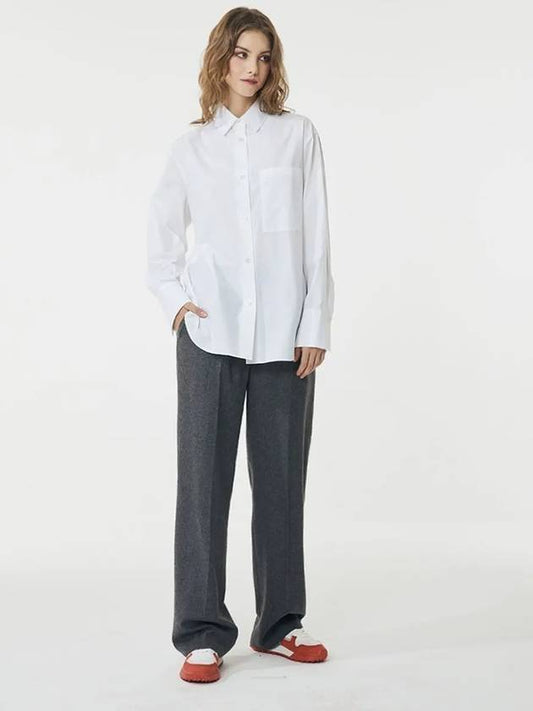 Bio Cotton Overfit Signature Shirt White - VOYONN - BALAAN 1